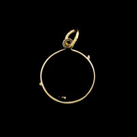 14K Yellow Gold Estate Enamel Flag Pendant