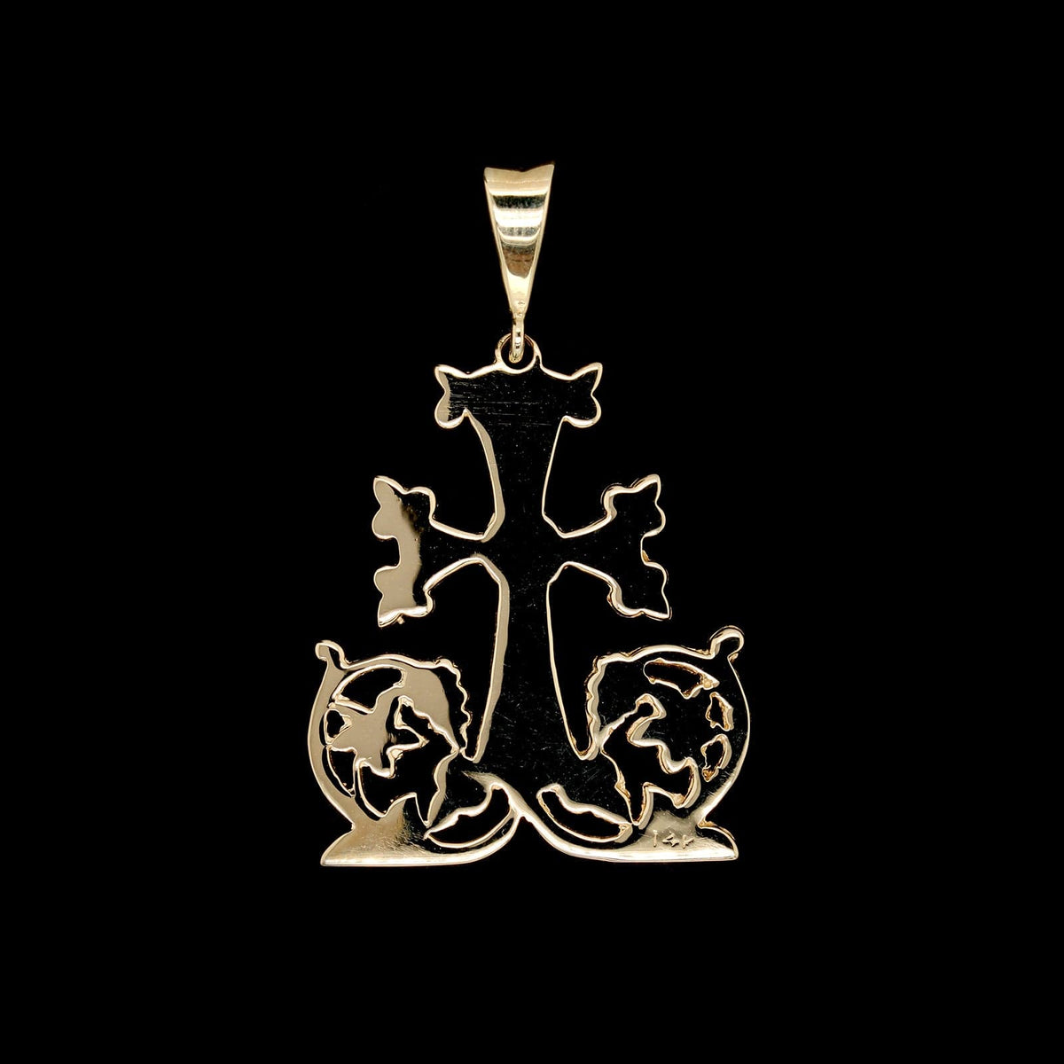 14K Yellow Gold Estate Cross Pendant
