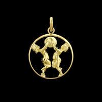 18K Yellow Gold Estate Gemini Twins Zodiac Charm