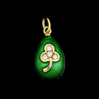 Victor Mayer 18K Yellow Gold Estate Enamel Diamond Egg Charm