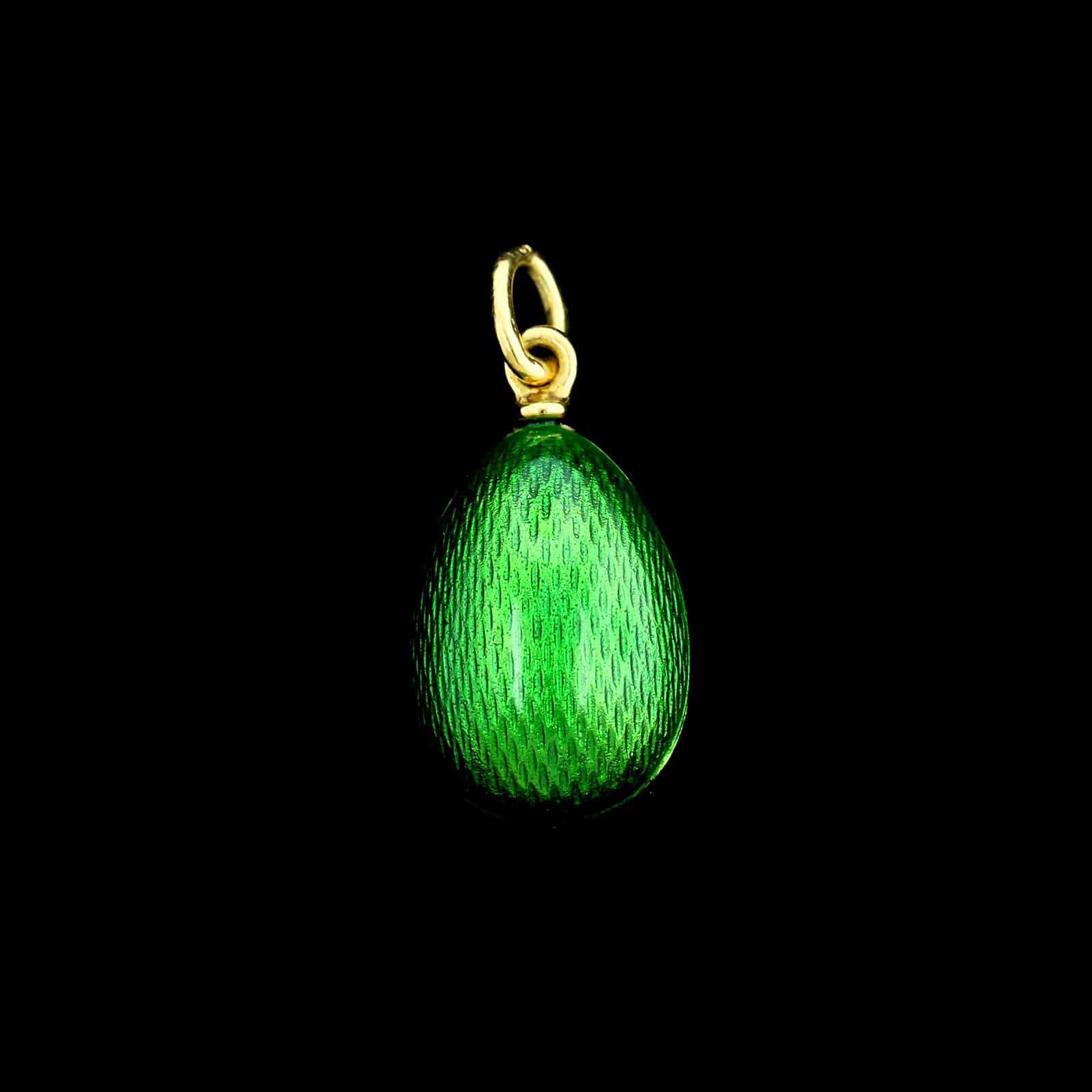 Victor Mayer 18K Yellow Gold Estate Enamel Diamond Egg Charm