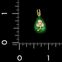 Victor Mayer 18K Yellow Gold Estate Enamel Diamond Egg Charm