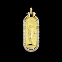 Fred of Paris 18K Yellow Gold Estate and Steel Statue of Liberty Centennial Pendant