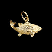 14K Yellow Gold Estate Fish Charm