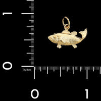 14K Yellow Gold Estate Fish Charm