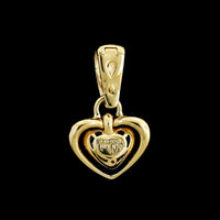 Chimento 18K Yellow Gold Estate Diamond Heart Pendant Enhancer
