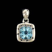 John Hardy Stering Silver Estate Blue Topaz Batu Pendant