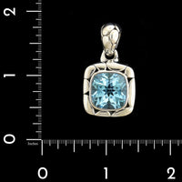John Hardy Stering Silver Estate Blue Topaz Batu Pendant