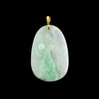 18K Yellow Gold Estate Carved Jadeite Pendant