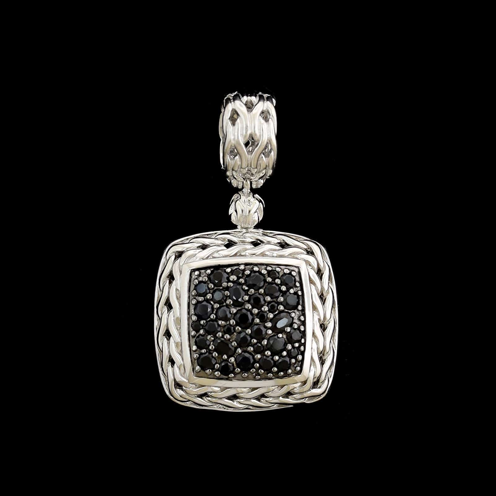 John Hardy Sterling Silver Estate Black Sapphire Classic Chain Pendant