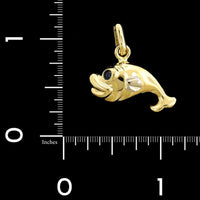 18K Yellow Gold Estate Fish Charm