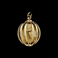 14K Yellow Gold Estate Removable Dice in Cage Charm