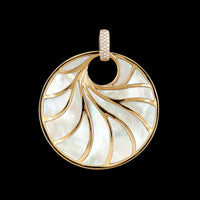Frederic Sage 18K Rose Gold Estate Mother of Pearl and Diamond Venus Pendant