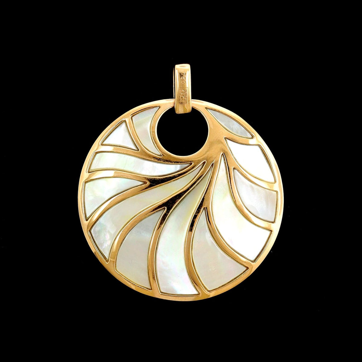 Frederic Sage 18K Rose Gold Estate Mother of Pearl and Diamond Venus Pendant