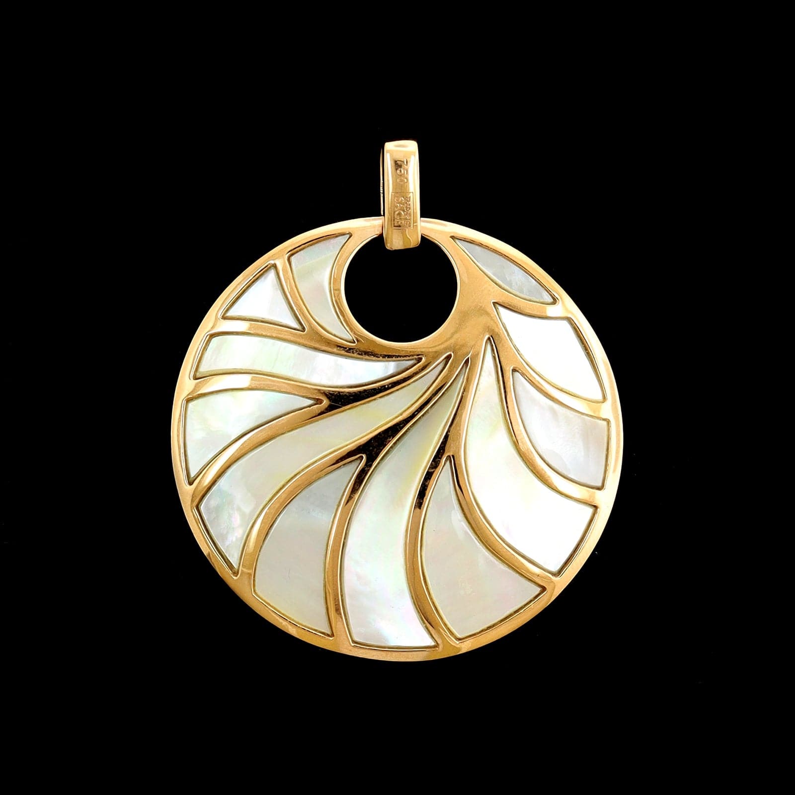 Frederic Sage 18K Rose Gold Estate Mother of Pearl and Diamond Venus Pendant