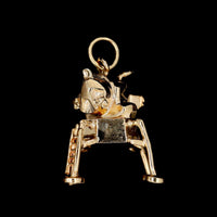 14K Yellow Gold Estate Moon Lander Charm