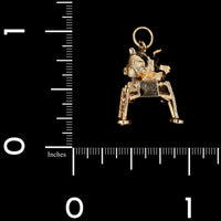 14K Yellow Gold Estate Moon Lander Charm