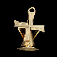 14K Yellow Gold Estate Wind Mill Charm