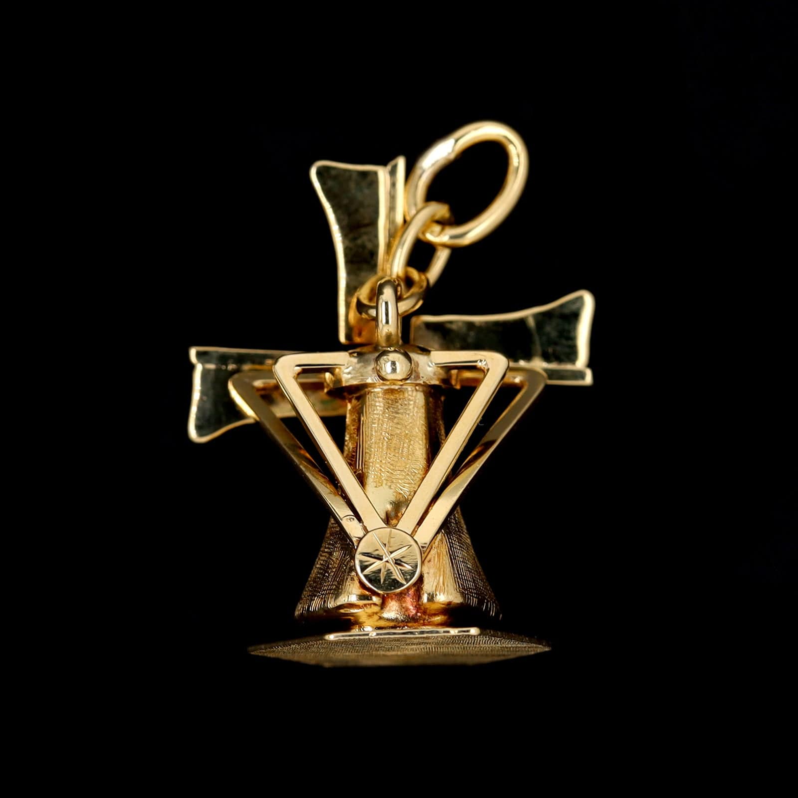 14K Yellow Gold Estate Wind Mill Charm