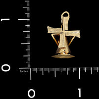 14K Yellow Gold Estate Wind Mill Charm