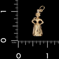 9K Yellow Gold Estate Pilgrim Charm