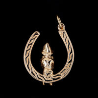 14K Yellow Gold Horseshoe Lucky Charm