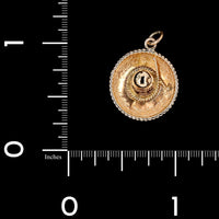 14K Yellow Gold Estate Sombrero Hat Charm