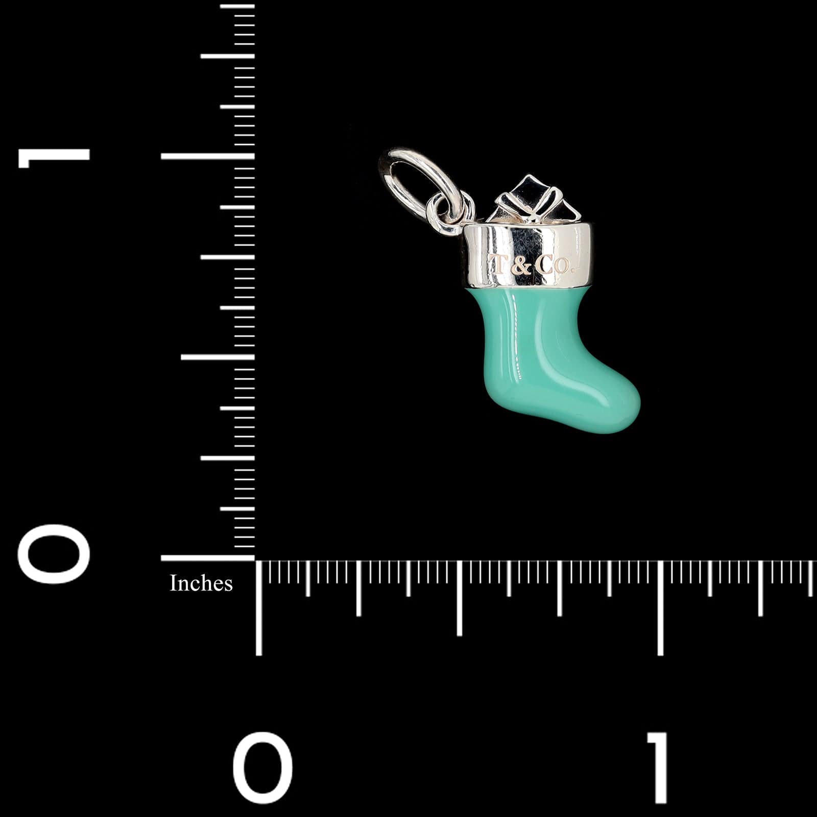 Tiffany &amp; Co. Sterling Silver Estate Enamel Christmas Stocking Charm