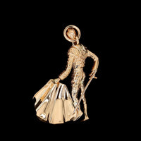 14K Yellow Gold Estate Matador Charm