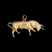 14K Yellow Gold Estate Bull Charm