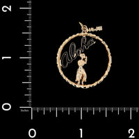 14K Yellow Gold Estate Aloha Hawaii Charm