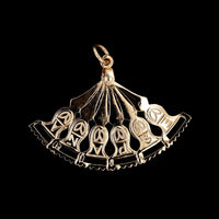 18K Rose Gold Estate Movable Fan Charm