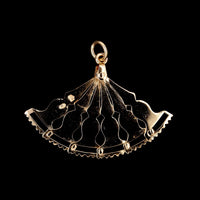 18K Rose Gold Estate Movable Fan Charm