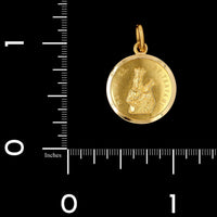 18K Yellow Gold Estate Madonna of Trapani Medal