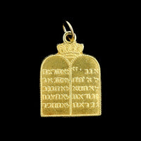 18K Yellow Gold Estate Ten Commandments Charm