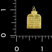 18K Yellow Gold Estate Ten Commandments Charm