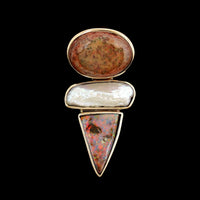 18K Yellow Gold Estate Gem-set Slide Pendant