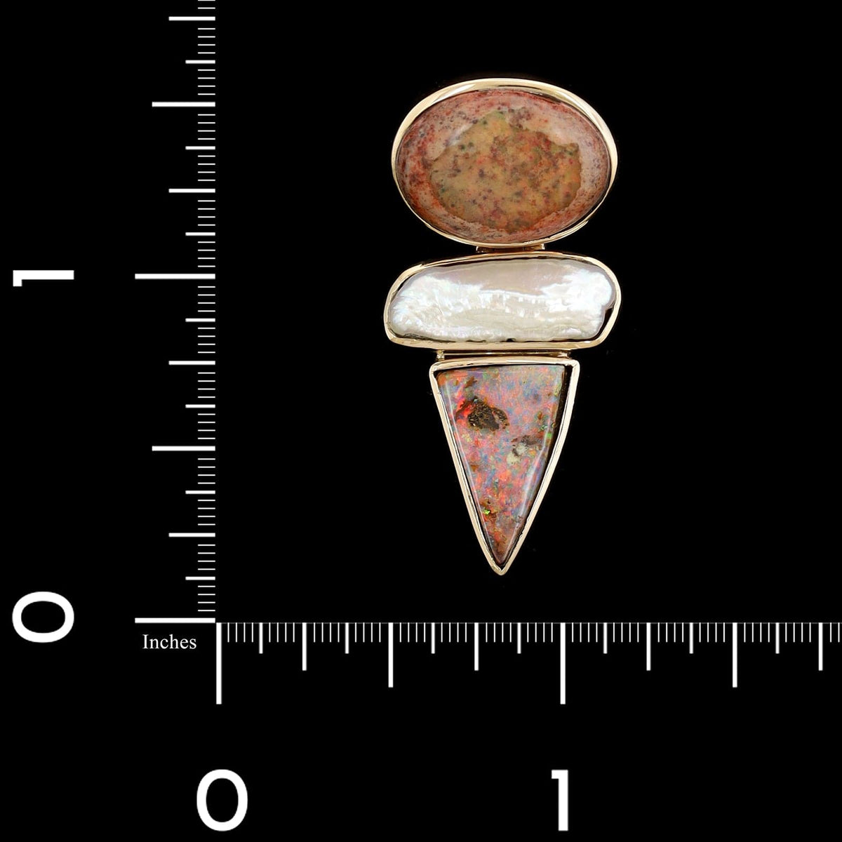 18K Yellow Gold Estate Gem-set Slide Pendant