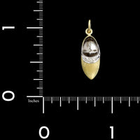 14K Two-tone Gold Estate Diamond Dutch Clog Charm