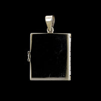 Vintage 14K White Gold Estate Diamond Initial "S" Book Locket