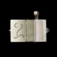 Vintage 14K White Gold Estate Diamond Initial "S" Book Locket