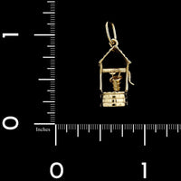 14K Yellow Gold Estate Water Well Charm