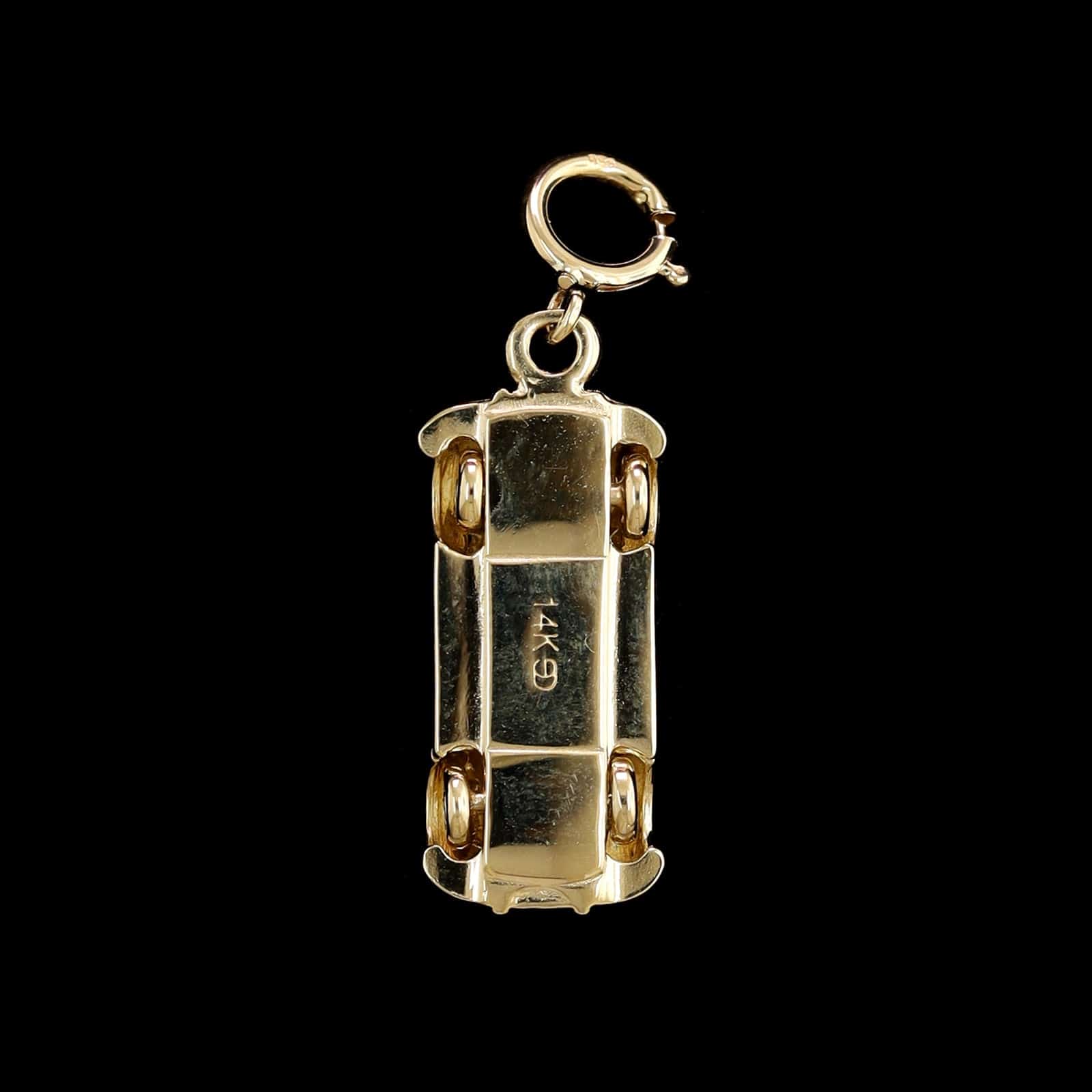 14K Yellow Gold Estate Movable Car Charm