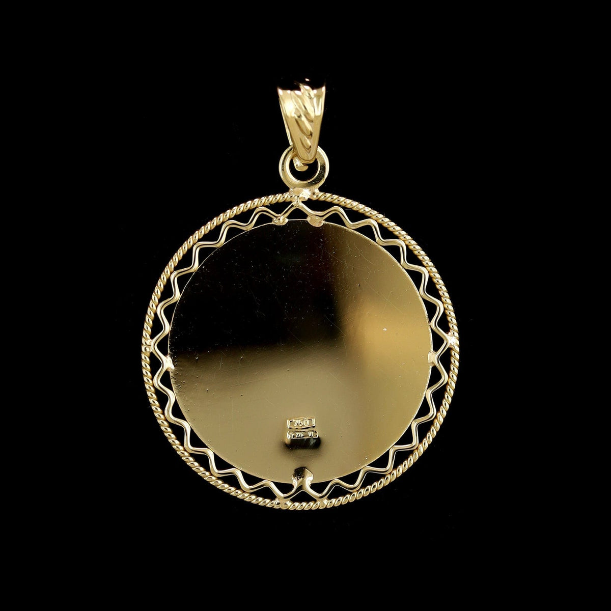 18K Yellow Gold Estate Madonna Virgin Mary Medal