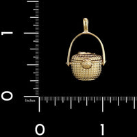 14K Yellow Gold Estate Nantucket Basket Pendant