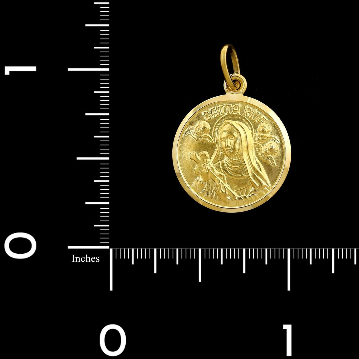18K Yellow Gold Estate Saint Rita Medal