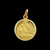18K Yellow Gold Estate Baptism Medal