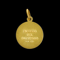 18K Yellow Gold Estate Baptism Medal