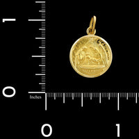 18K Yellow Gold Estate Baptism Medal