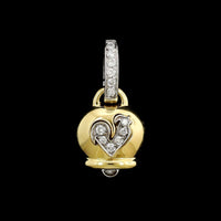 Chantecler 18K Two-tone Gold Estate Diamond Rooster Campanella Charm
